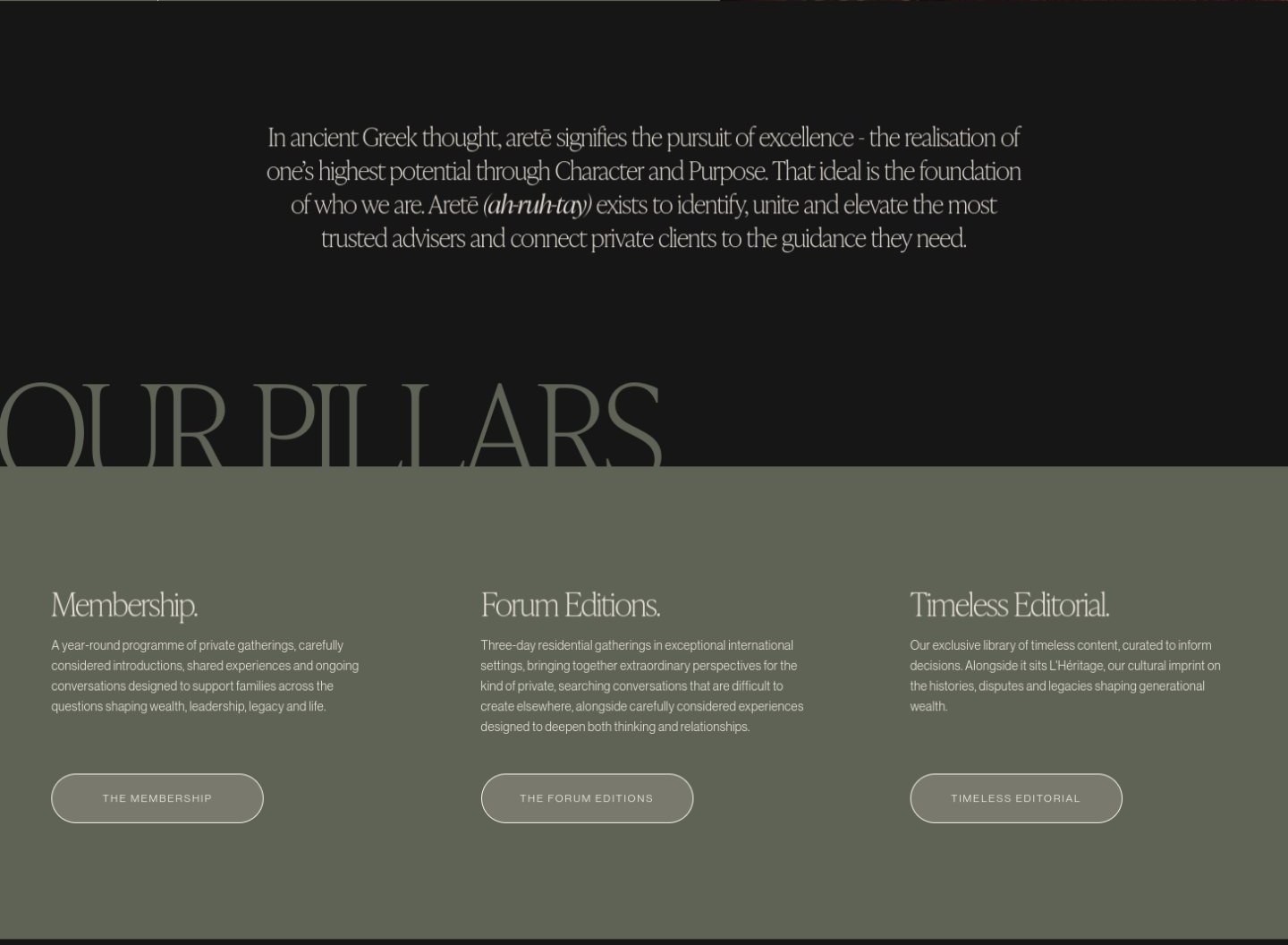 Aretē pillars