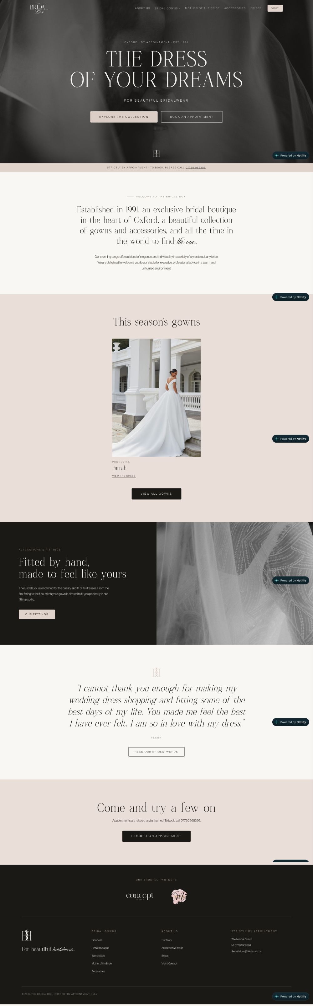 Bridal Box Homepage